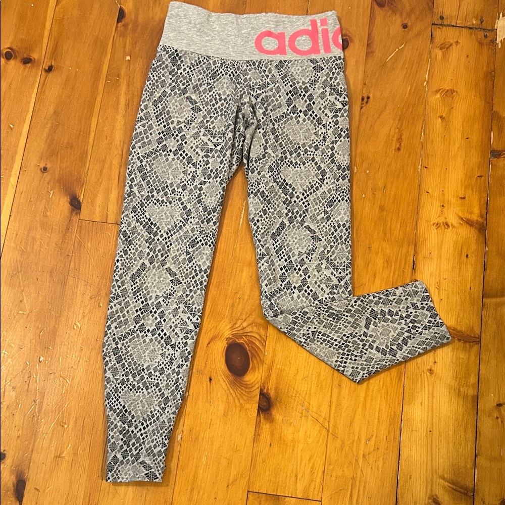 Adidas Kids Leggings with Gray Patterned